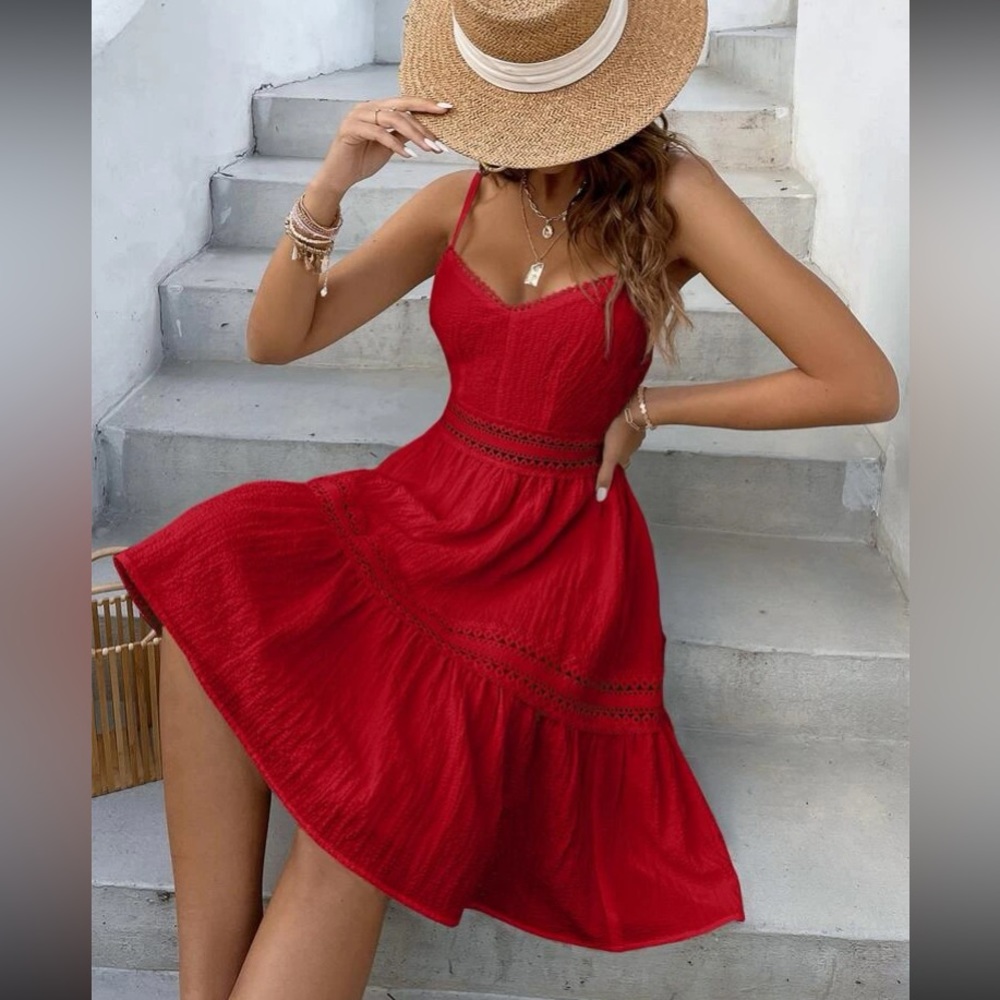 Kara and Kate Elegant Red Mini Dress - Picture 4 of 13